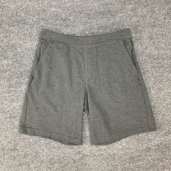 Eddie Bauer Sweatshorts Mens M Medium Gray Cotton Blend Drawstring Tie Pockets - Picture 2 of 12